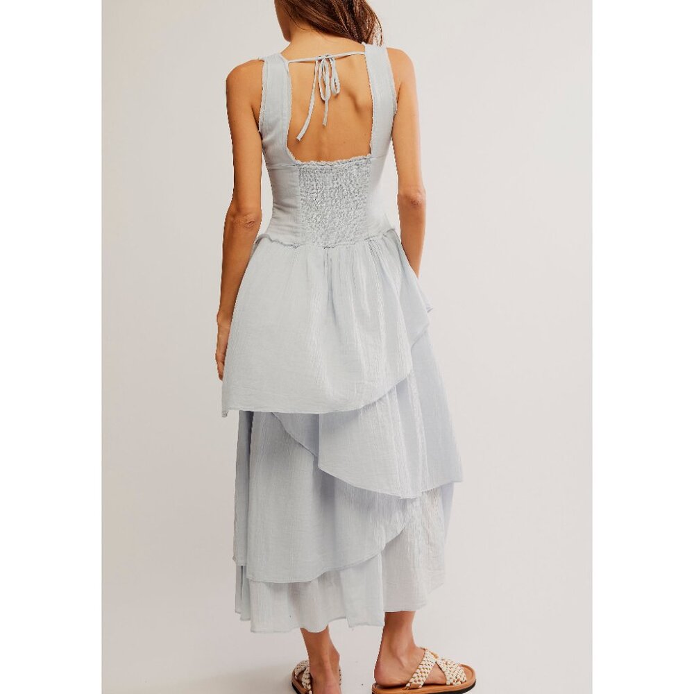 FREE PEOPLE In My Dreams Midi / Pearl Blue - Picture 8 of 10